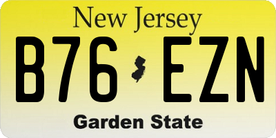 NJ license plate B76EZN