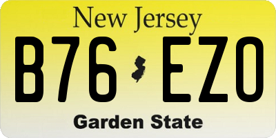 NJ license plate B76EZO