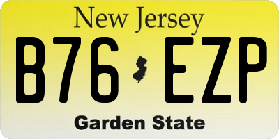 NJ license plate B76EZP