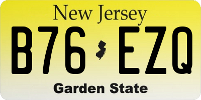 NJ license plate B76EZQ