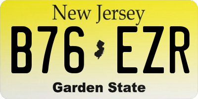 NJ license plate B76EZR