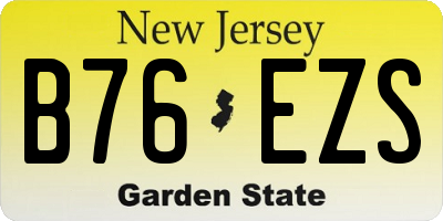 NJ license plate B76EZS