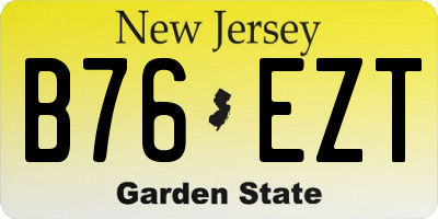 NJ license plate B76EZT