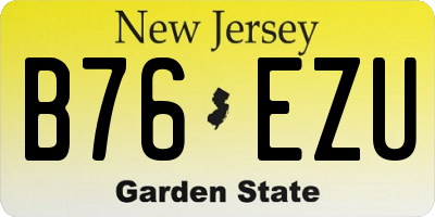 NJ license plate B76EZU