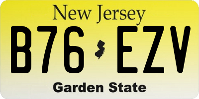 NJ license plate B76EZV