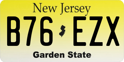 NJ license plate B76EZX