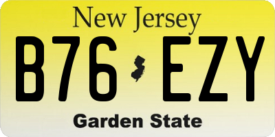 NJ license plate B76EZY