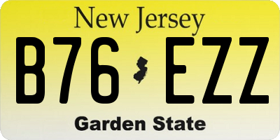 NJ license plate B76EZZ