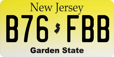 NJ license plate B76FBB