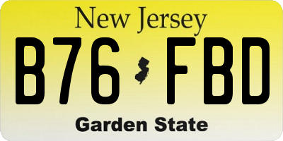 NJ license plate B76FBD
