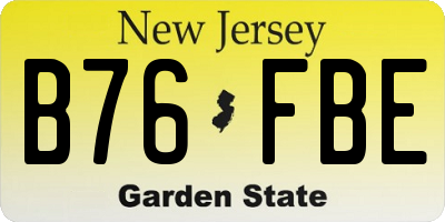 NJ license plate B76FBE