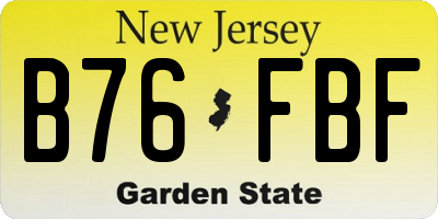NJ license plate B76FBF