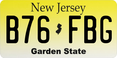NJ license plate B76FBG