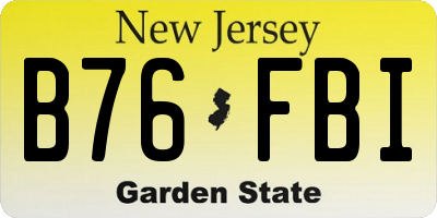 NJ license plate B76FBI