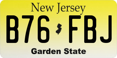 NJ license plate B76FBJ