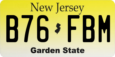NJ license plate B76FBM