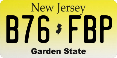 NJ license plate B76FBP