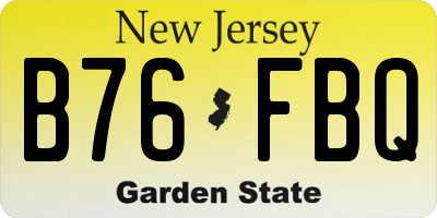 NJ license plate B76FBQ