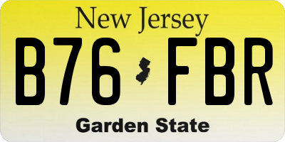 NJ license plate B76FBR