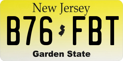 NJ license plate B76FBT