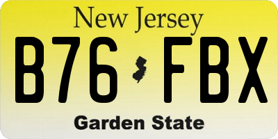 NJ license plate B76FBX