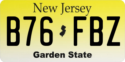 NJ license plate B76FBZ