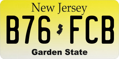 NJ license plate B76FCB