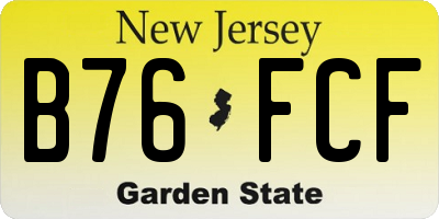 NJ license plate B76FCF