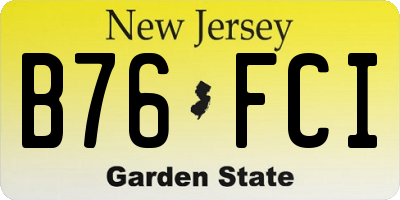 NJ license plate B76FCI