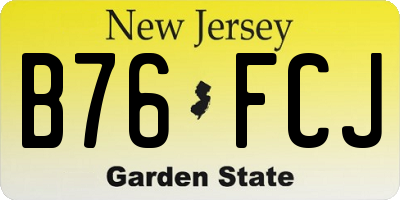 NJ license plate B76FCJ