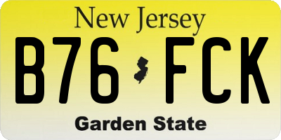 NJ license plate B76FCK