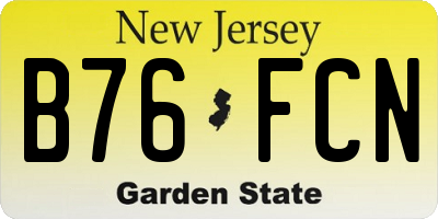 NJ license plate B76FCN