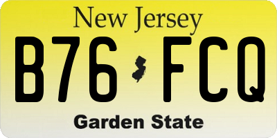 NJ license plate B76FCQ