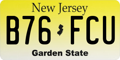 NJ license plate B76FCU