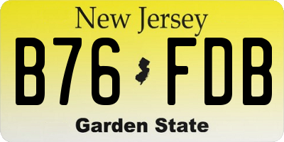 NJ license plate B76FDB