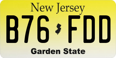NJ license plate B76FDD