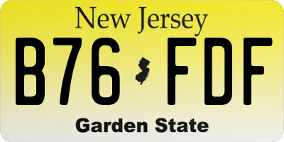 NJ license plate B76FDF