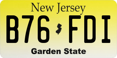 NJ license plate B76FDI