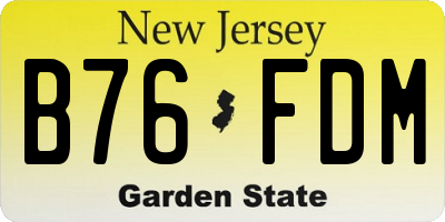 NJ license plate B76FDM