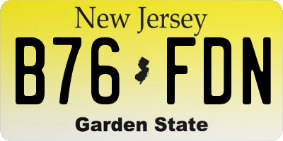 NJ license plate B76FDN