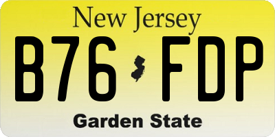 NJ license plate B76FDP
