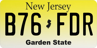 NJ license plate B76FDR