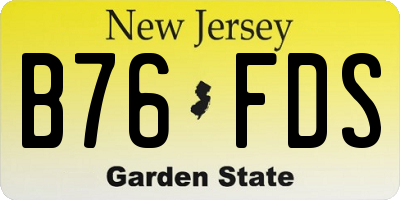 NJ license plate B76FDS