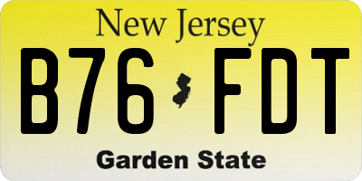 NJ license plate B76FDT