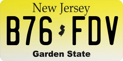 NJ license plate B76FDV