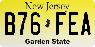 NJ license plate B76FEA