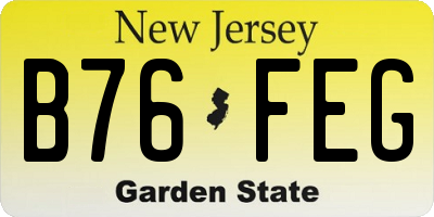 NJ license plate B76FEG