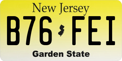 NJ license plate B76FEI