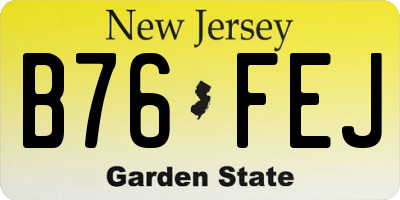 NJ license plate B76FEJ