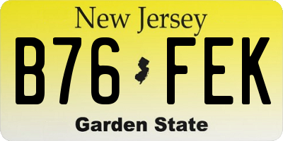 NJ license plate B76FEK